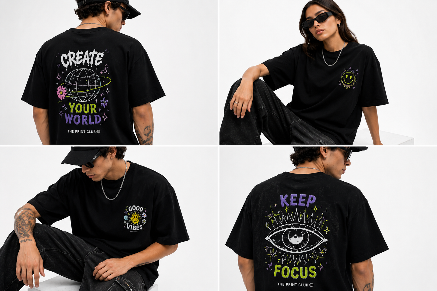 Playera Negra Oversize