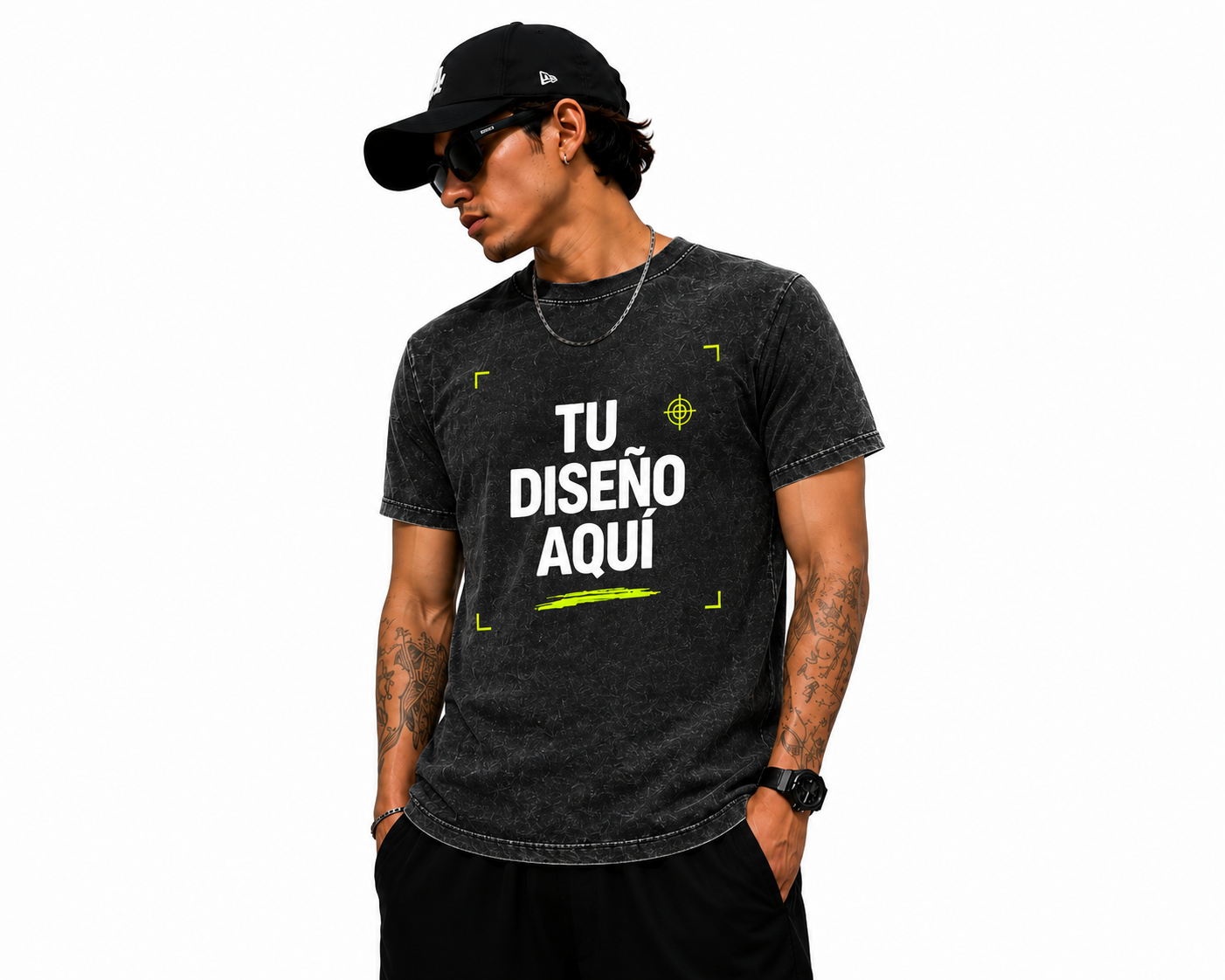 Playera Negra Mineral Wash