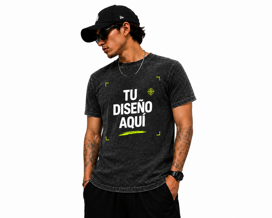 Playera Negra Mineral Wash